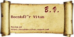 Bocskár Vitus névjegykártya